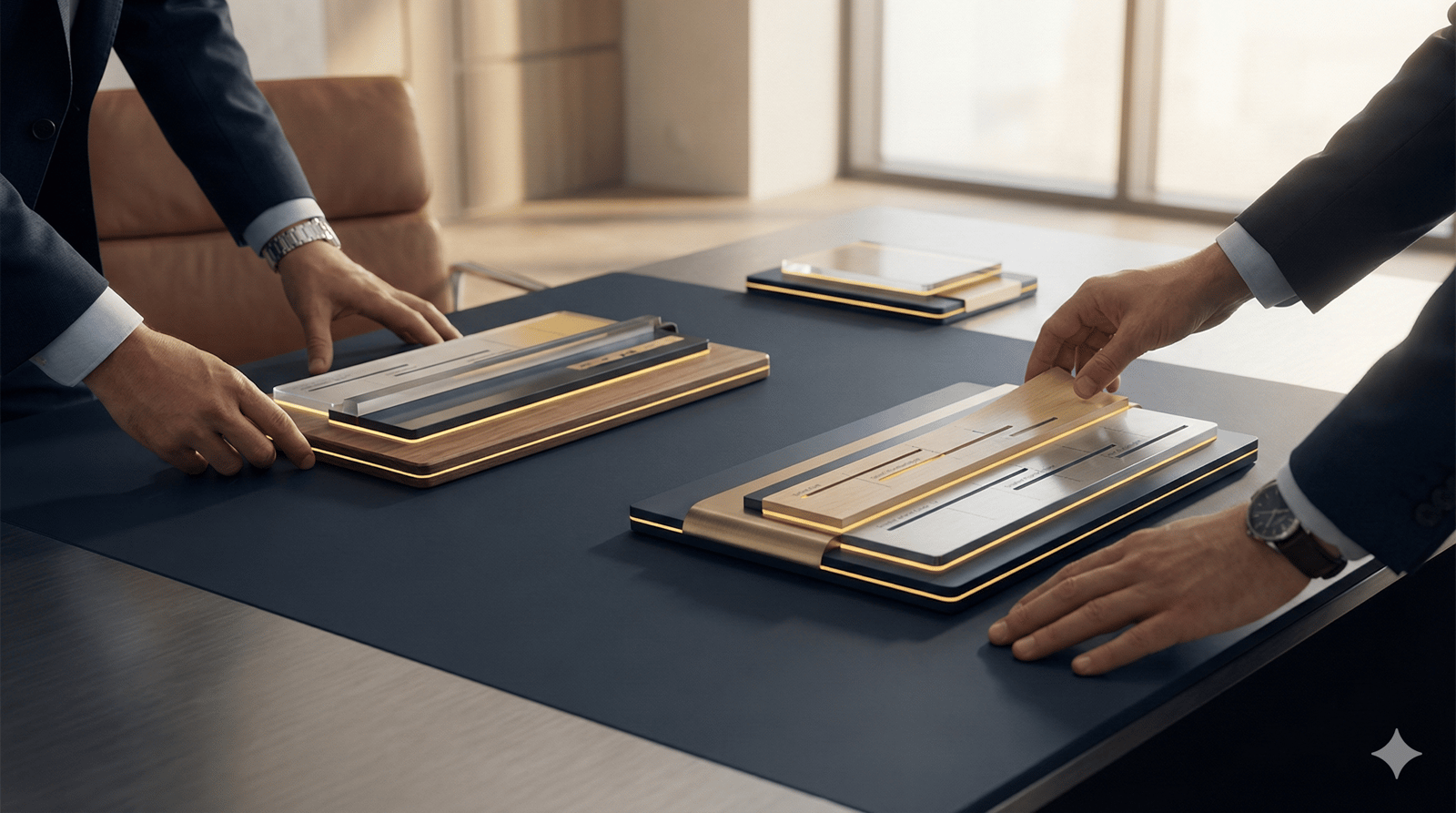 Abstract premium technology visual for work together page